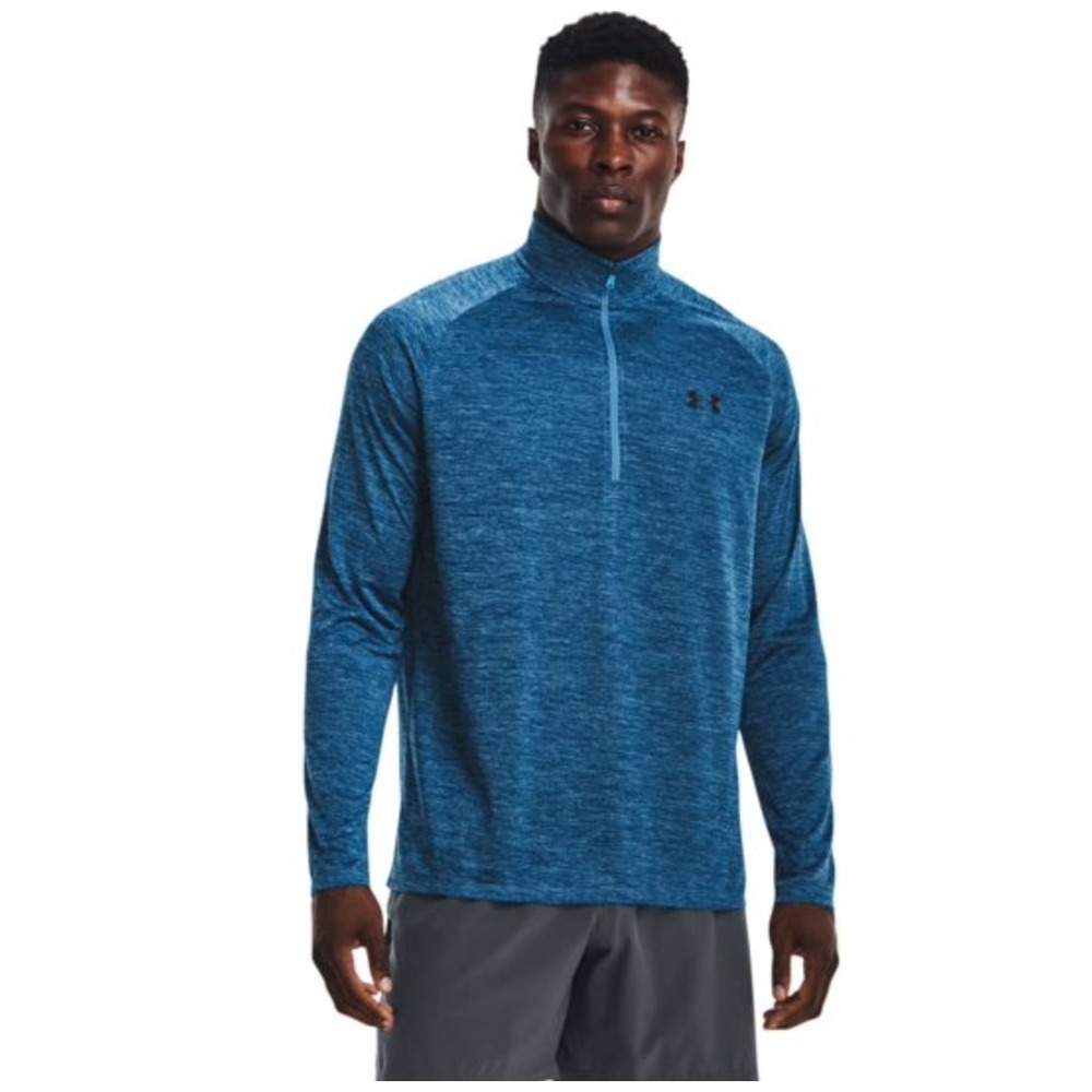 Under Armour Men's Tech 2.0 1/2 Zip-Up T-Shirt Teal Size XXL